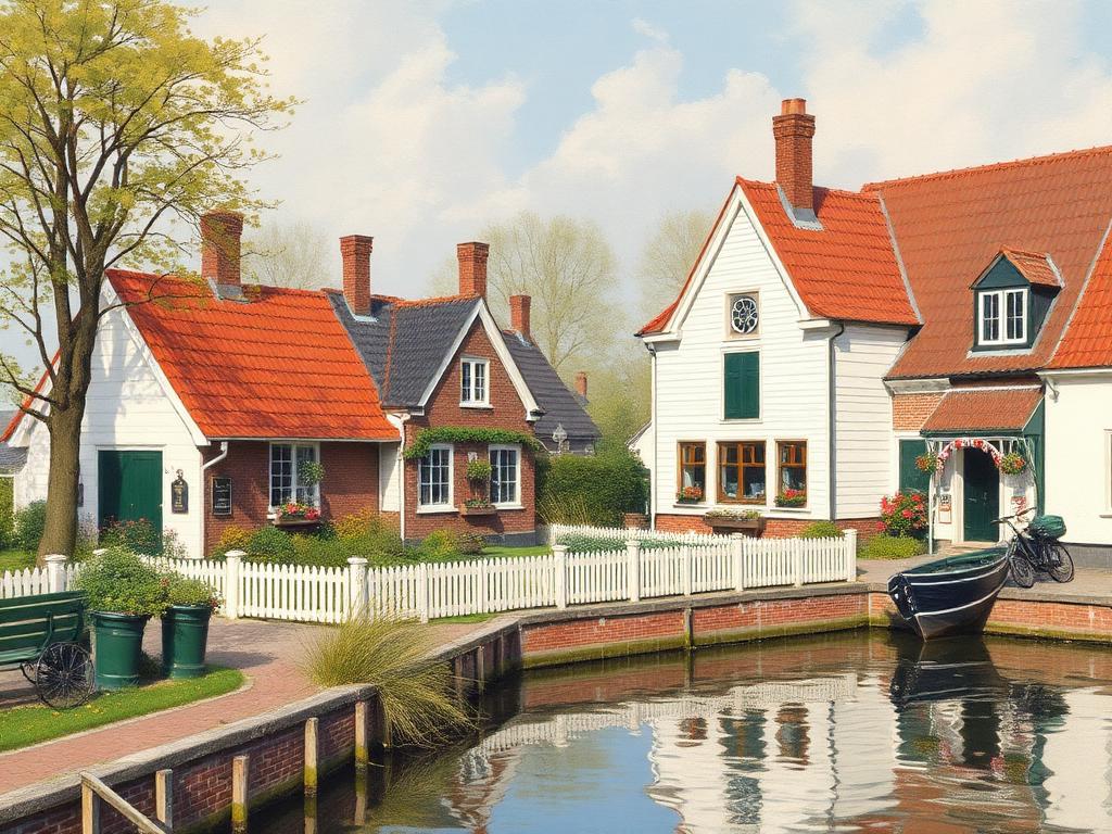 Karakteristieke witte bruggetjes over slootjes in Langedijk