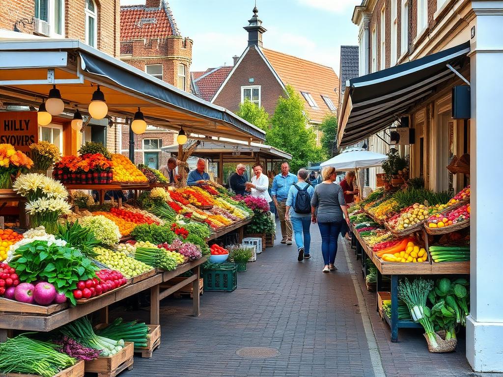 Marktkraam met verse Langedijker groente
