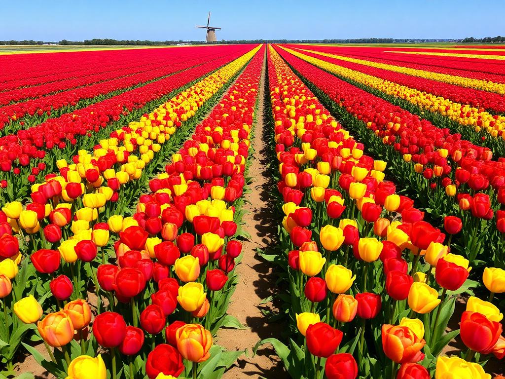 Bollenvelden in bloei in Dijk en Waard